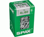 SPAX Tornillo universal con taladro en la cabeza, 4,5 x 60 mm, 75 unidades, Rosca completa, Cabeza plana, Ranura en cruz Z2, Punta S, WIROX