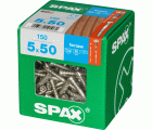 SPAX Tornillo para terraza, 5 x 50 mm, 150 unidades, Rosca de fijación, Cabeza cilíndrica, T-STAR plus T25, Punta CUT, Acero inoxidable A2