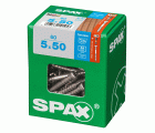 SPAX Tornillo para terraza, 5 x 50 mm, 60 unidades, Rosca de fijación, Cabeza cilíndrica, T-STAR plus T25, Punta CUT, Acero inoxidable A2