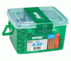 SPAX Tornillo para terraza, 5 x 50 mm, 230 unidades, Rosca de fijación, Cabeza cilíndrica, T-STAR plus T25, Punta CUT, Acero inoxidable A2