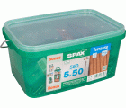 SPAX Tornillo para terraza Conjunto de bonificaciones, 5 x 50 mm, 550 unidades, Rosca de fijación, Cabeza cilíndrica, T-STAR plus T25, Punta CUT, Acero inox A2