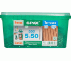 SPAX Tornillo para terraza Conjunto de bonificaciones, 5 x 50 mm, 550 unidades, Rosca de fijación, Cabeza cilíndrica, T-STAR plus T25, Punta CUT, Acero inox A2