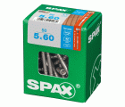 SPAX Tornillo para terraza, 5 x 60 mm, 50 unidades, Rosca de fijación, Cabeza cilíndrica, T-STAR plus T25, Punta CUT, Acero inoxidable A2