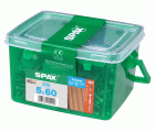 SPAX Tornillo para terraza, 5 x 60 mm, 200 unidades, Rosca de fijación, Cabeza cilíndrica, T-STAR plus T25, Punta CUT, Acero inoxidable A2