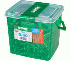 SPAX Tornillo para terraza, 5 x 60 mm, 300 unidades, Rosca de fijación, Cabeza cilíndrica, T-STAR plus T25, Punta CUT, Acero inoxidable A2