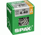 SPAX Tornillo universal, 4 x 40 mm, 125 unidades, Rosca completa, Cabeza gota de sebo, T-STAR plus T20, 4CUT, WIROX