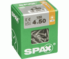 SPAX Tornillo universal, 4 x 50 mm, 100 unidades, Rosca completa, Cabeza gota de sebo, T-STAR plus T20, 4CUT, WIROX