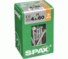 SPAX Tornillo universal, 4,5 x 60 mm, 75 unidades, Rosca completa, Cabeza gota de sebo, T-STAR plus T20, 4CUT, WIROX
