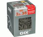 GIX C para placas de yeso-fibra, 3,9 x 35 mm, 500 unidades, Rosca completa, Cabeza de fresado reducida, Ranura en cruz H2, Punta de aguja, Fosfatado negro