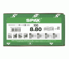 SPAX tipo ND, taco clavo 8 x 80 mm, 100 unid.