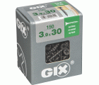 GIX B Rosca gruesa, 3,9 x 30 mm, 150 unidades, Rosca completa, Cabeza de trompeta, Ranura en cruz H2, Punta de aguja, Fosfatado negro