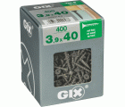 GIX B Rosca gruesa, 3,9 x 40 mm, 400 unidades, Rosca completa, Cabeza de trompeta, Ranura en cruz H2, Punta de aguja, Fosfatado negro
