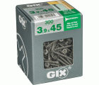GIX B Rosca gruesa, 3,9 x 45 mm, 300 unidades, Rosca completa, Cabeza de trompeta, Ranura en cruz H2, Punta de aguja, Fosfatado negro