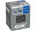 GIX D Punta perforadora, 3,5 x 35 mm, 175 unidades, Rosca completa, Cabeza de trompeta, Ranura en cruz H2, Punta perforadora, Fosfatado negro