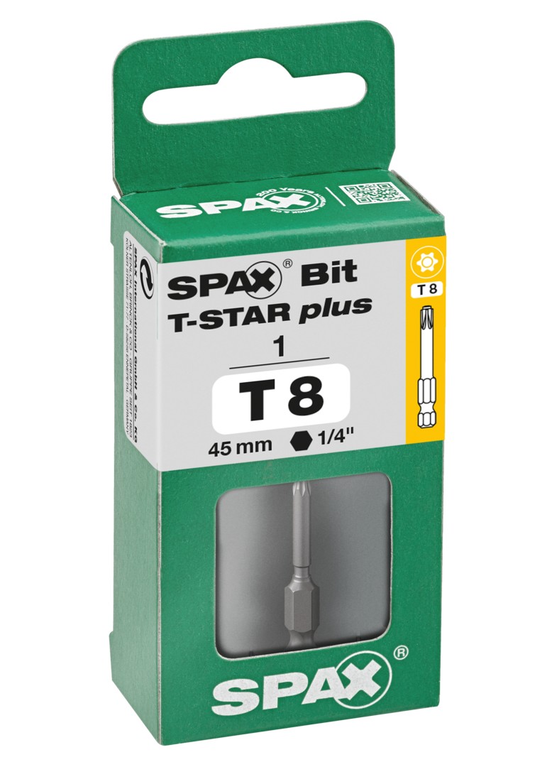 SPAX Bit T-STAR plus T 8, 6,4 x 45 mm, 1 ud