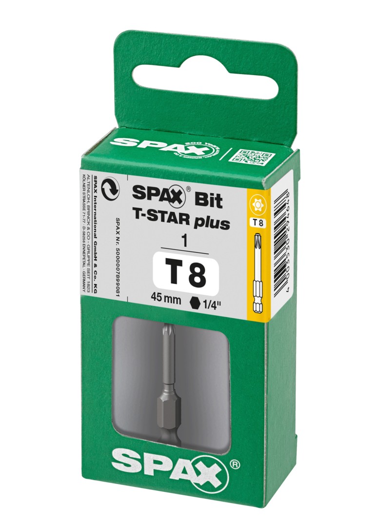 SPAX Bit T-STAR plus T 8, 6,4 x 45 mm, 1 ud