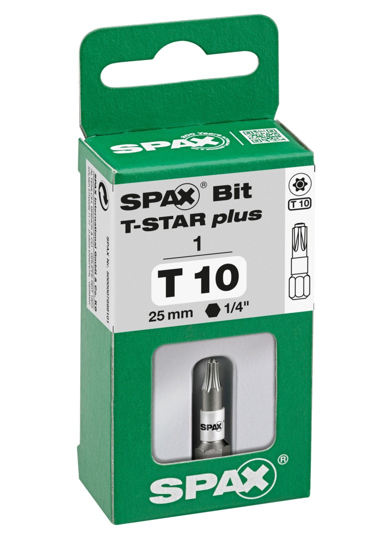 SPAX Bit T-STAR plus T 10, 6,4 x 25 mm, 1 unidad