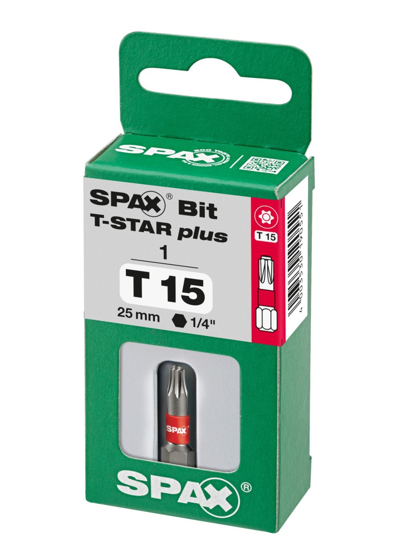 SPAX Bit T-STAR plus T 15, 6,4 x 25 mm, 1 unidad