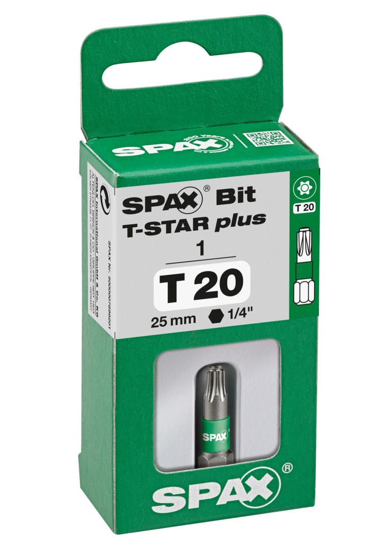SPAX Bit T-STAR plus T 20, 6,4 x 25 mm, 1 unidad
