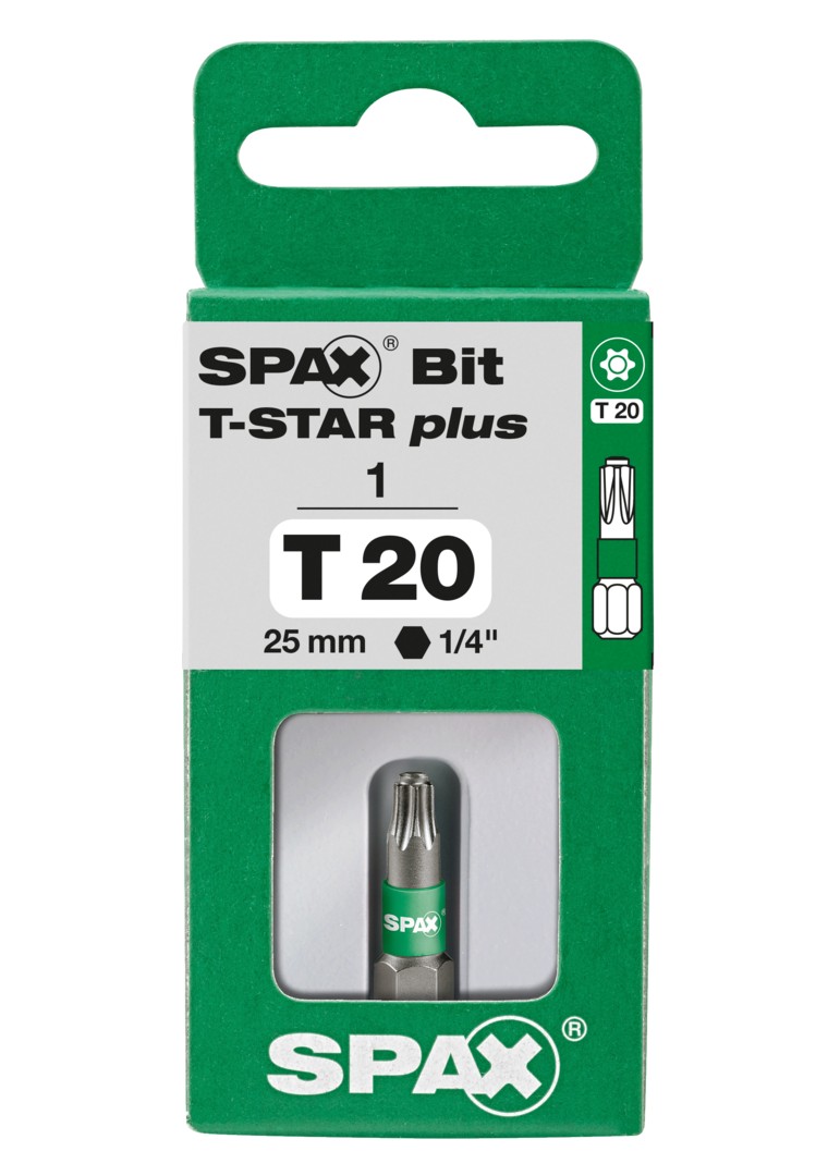 SPAX Bit T-STAR plus T 20, 6,4 x 25 mm, 1 unidad