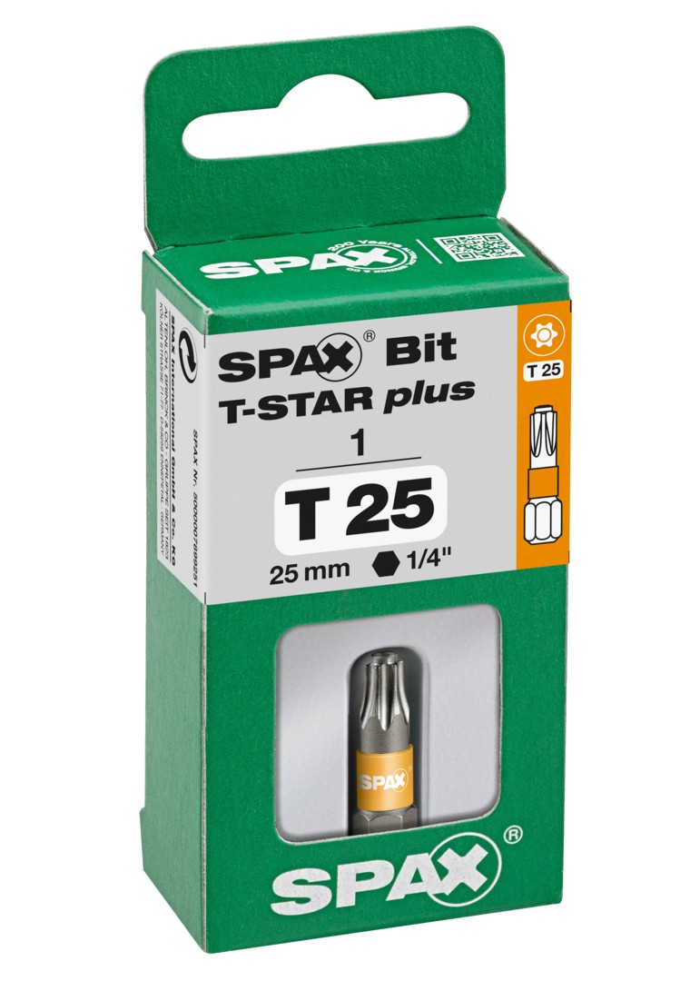 SPAX Bit T-STAR plus T 25, 6,4 x 25 mm, 1 unidad
