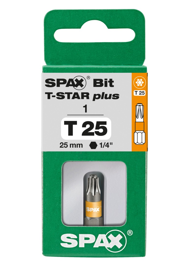 SPAX Bit T-STAR plus T 25, 6,4 x 25 mm, 1 unidad