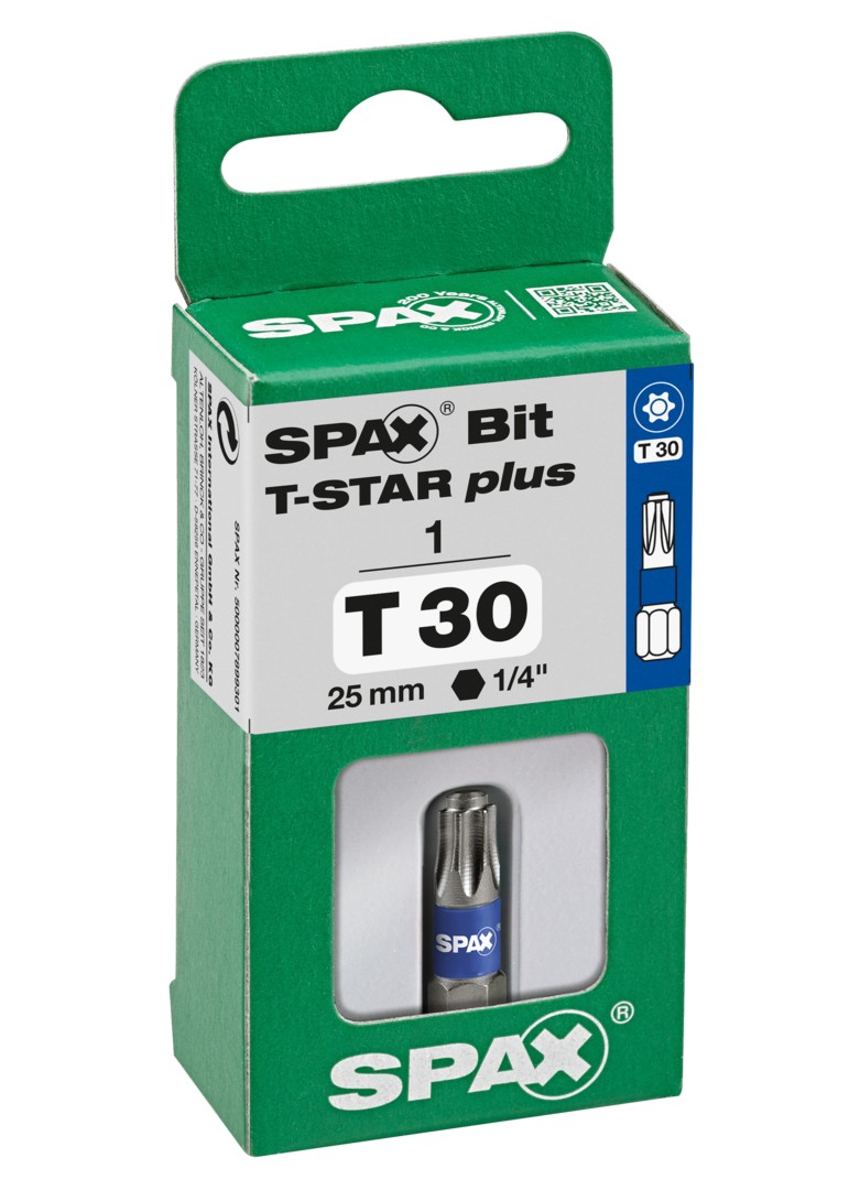 SPAX Bit T-STAR plus T 30, 6,4 x 25 mm, 1 unidad