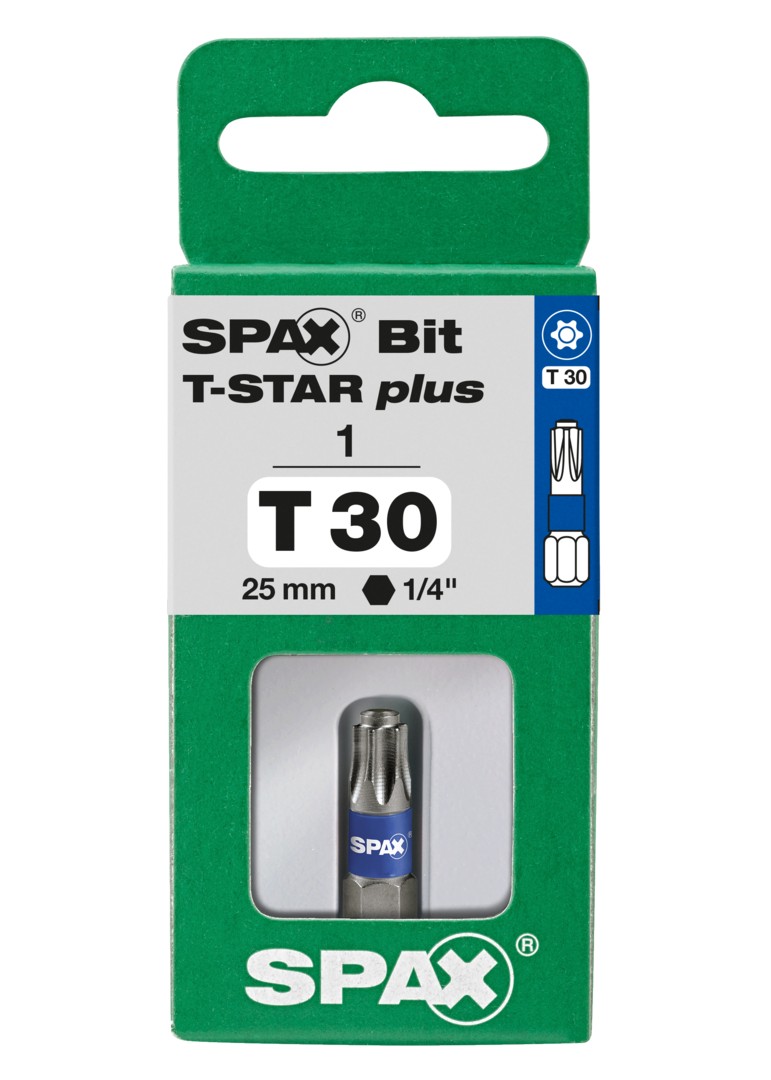 SPAX Bit T-STAR plus T 30, 6,4 x 25 mm, 1 unidad