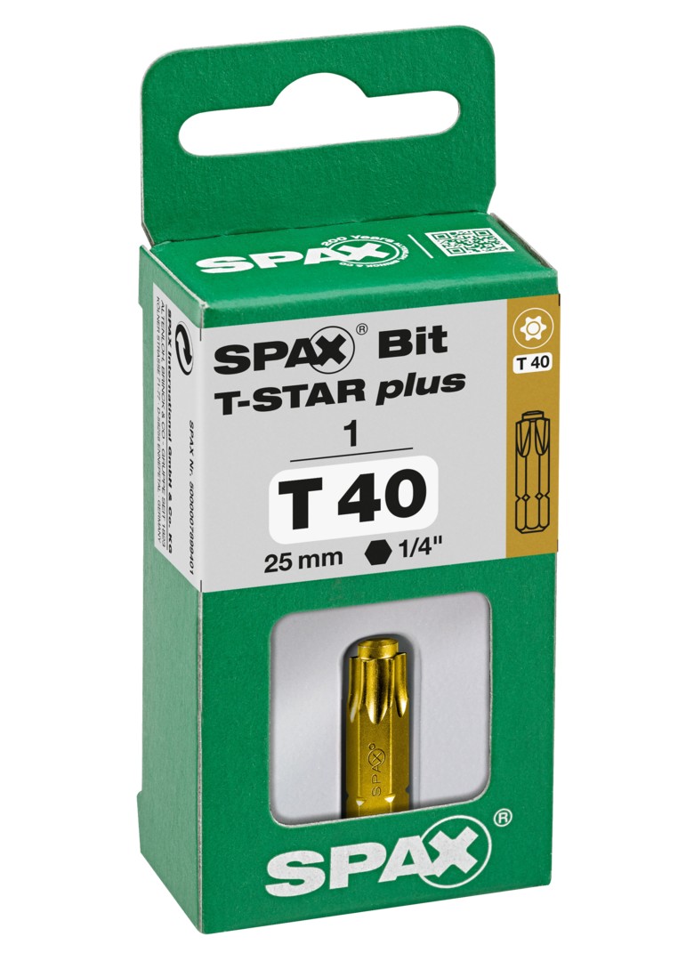 SPAX Bit T-STAR plus T 40, 6,4 x 25 mm, 1 unidad