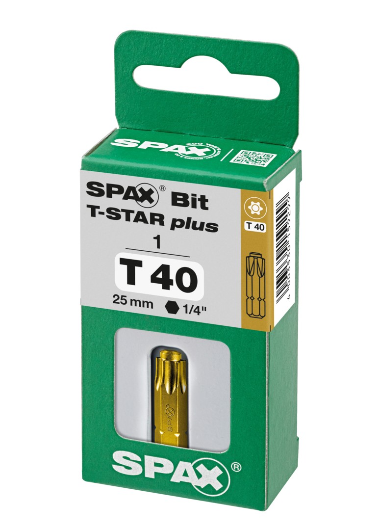 SPAX Bit T-STAR plus T 40, 6,4 x 25 mm, 1 unidad