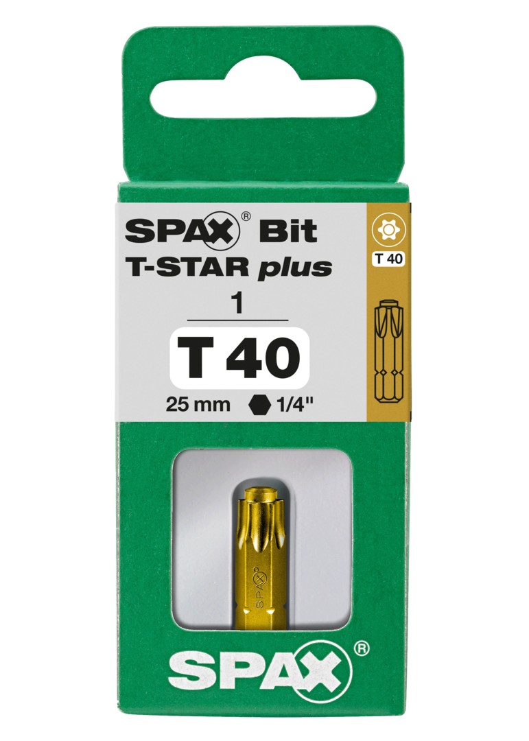 SPAX Bit T-STAR plus T 40, 6,4 x 25 mm, 1 unidad