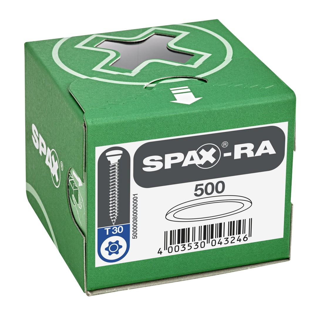 Tapones de plástico para SPAX-RA Cabeza plana, blanco, 500 unidades