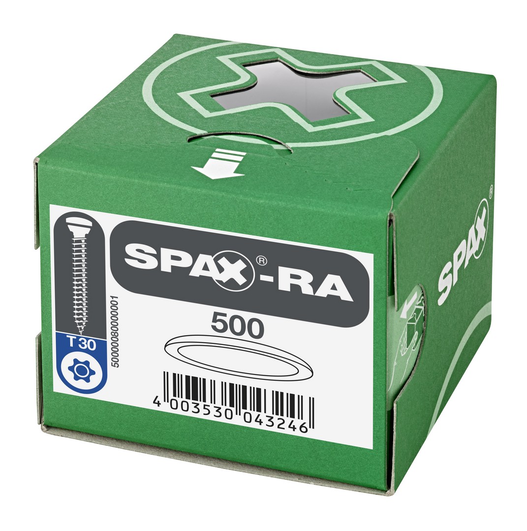 Tapones de plástico para SPAX-RA Cabeza plana, blanco, 500 unidades
