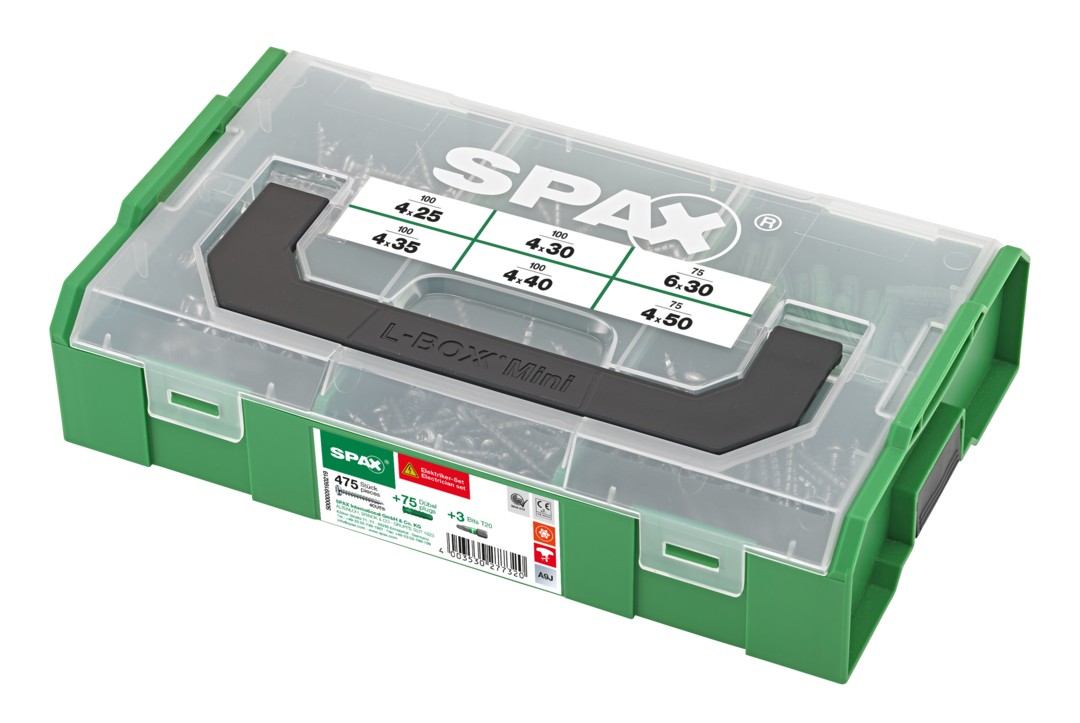 SPAX Maletín de montaje para electricista L-BOXX pequeño