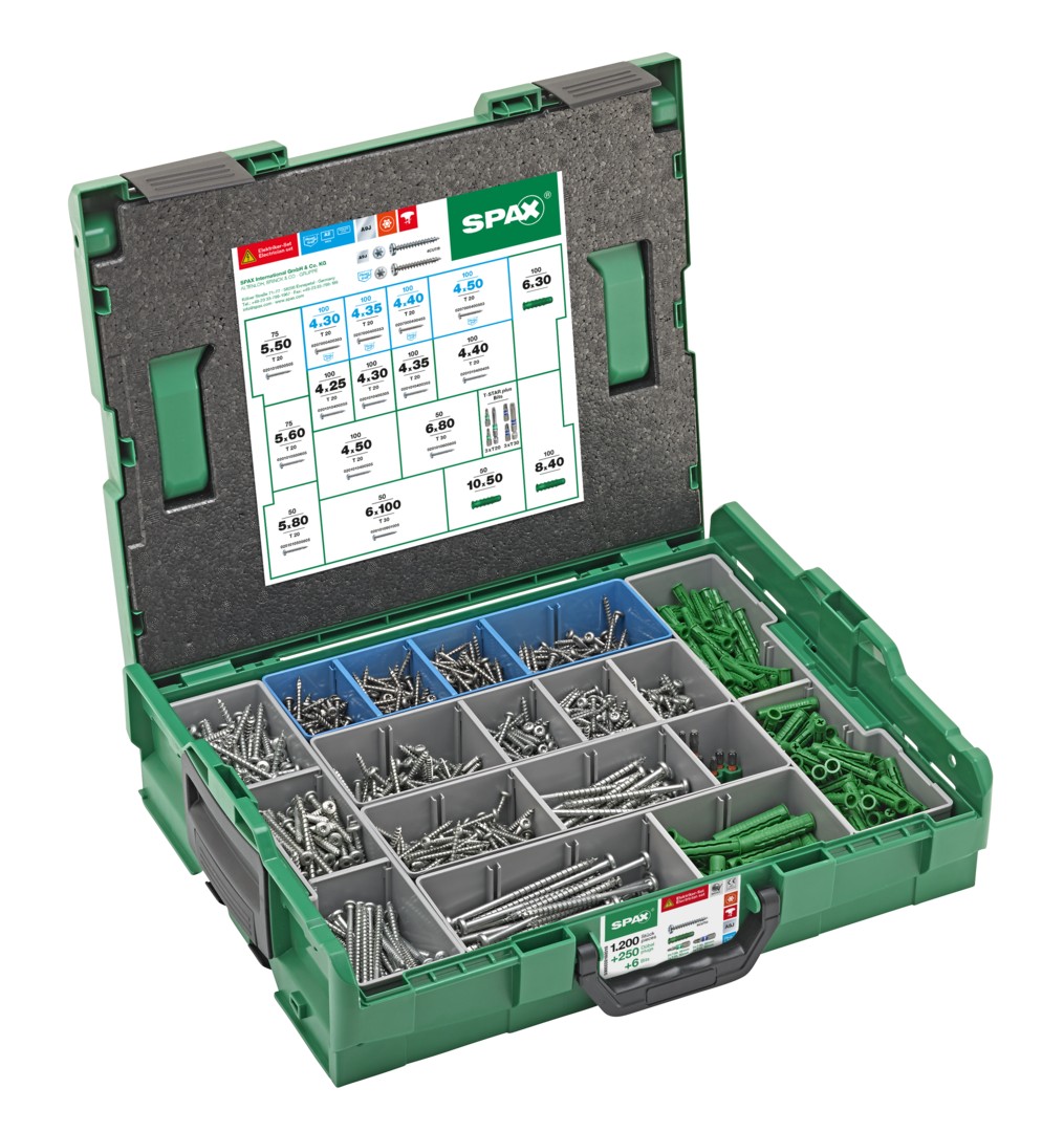 SPAX Maletín de montaje para electricista L-BOXX grande