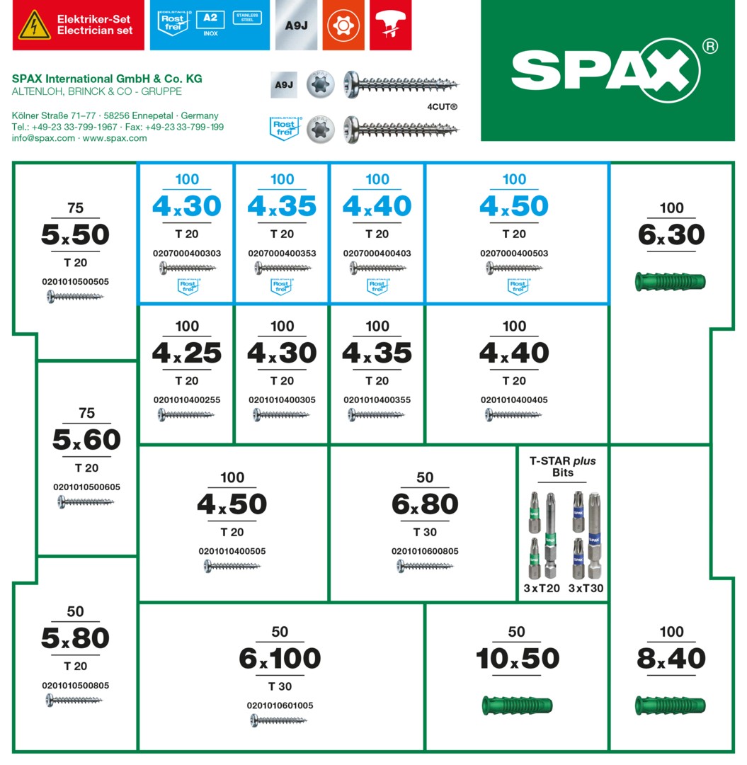 SPAX Maletín de montaje para electricista L-BOXX grande