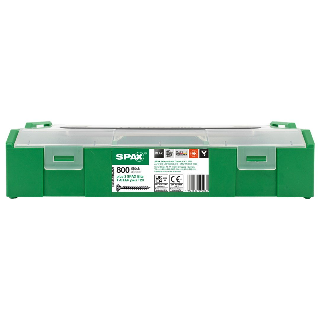 Maletín de montaje L-BOXX Mini, juego de tornillos con 6 dimensiones, cabeza avellanada, T-STAR plus, 4CUT, BLAX