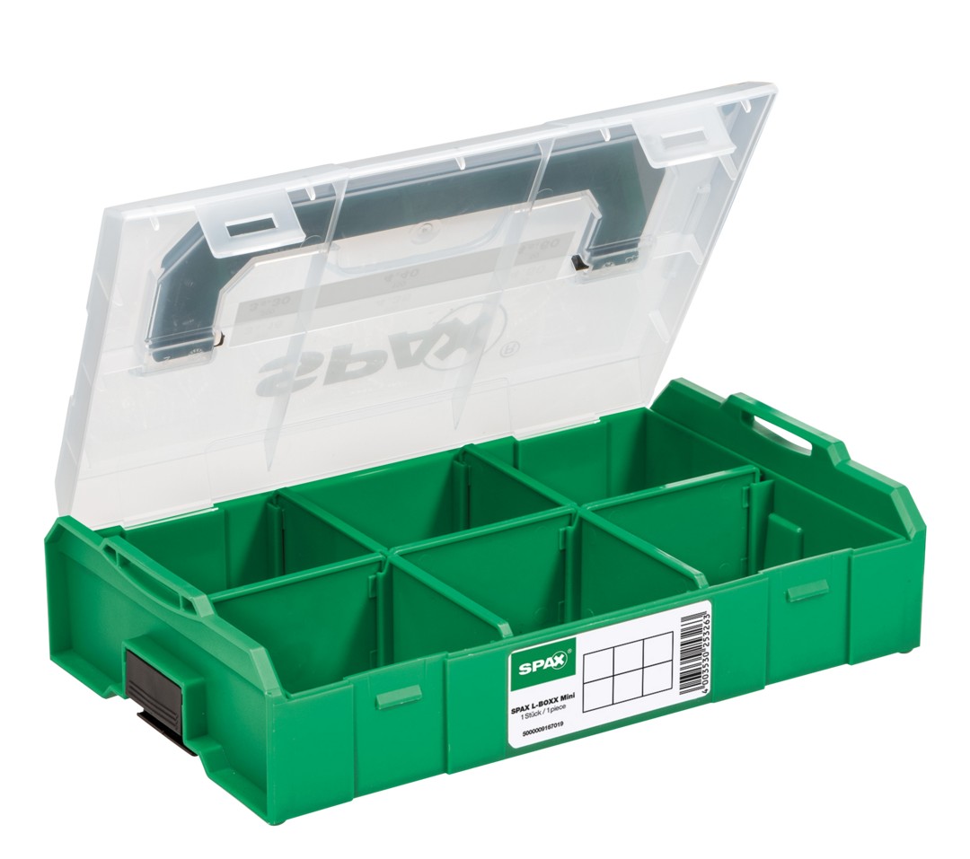 MALETÍN L-BOXX SPAX plástico MINI, vacío, con puntas, 1 unidad