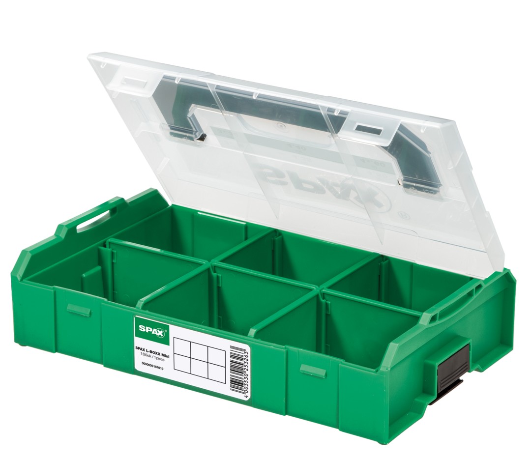 MALETÍN L-BOXX SPAX plástico MINI, vacío, con puntas, 1 unidad