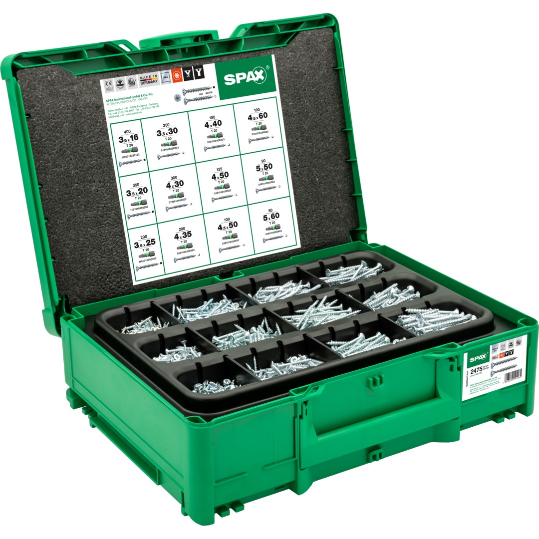 SPAX Box Apilamiento Modular 3 T-Loc T-STAR plus WIROX,  2530 Ud./5 Bits