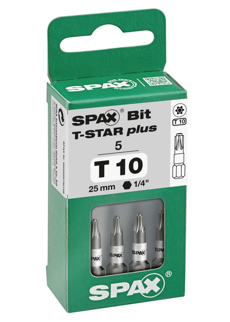 SPAX Bit T-STAR plus T 10, 6,4 x 25 mm, 5 unidades
