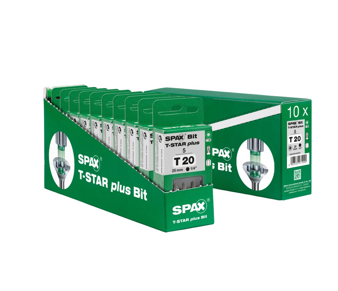SPAX Bit T-STAR plus T 20, 6,4 x 25 mm, 5 unidades