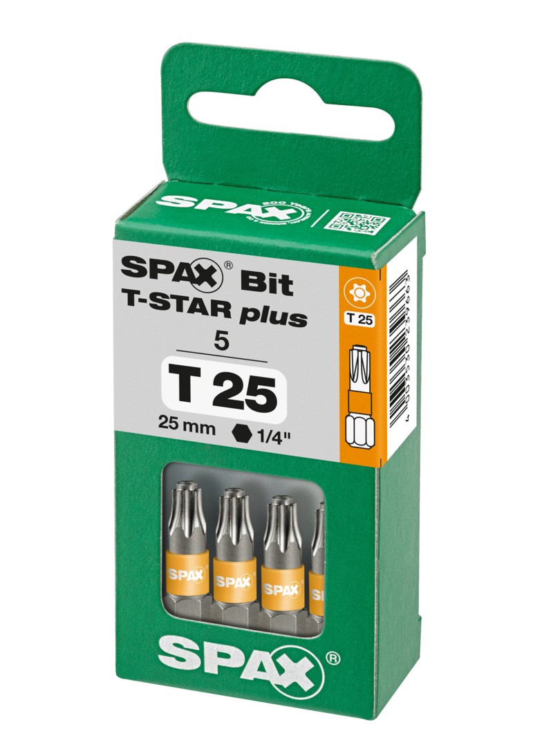 SPAX Bit T-STAR plus T 25, 6,4 x 25 mm, 5 unidades