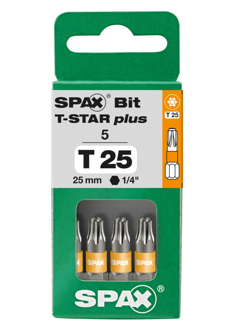 SPAX Bit T-STAR plus T 25, 6,4 x 25 mm, 5 unidades