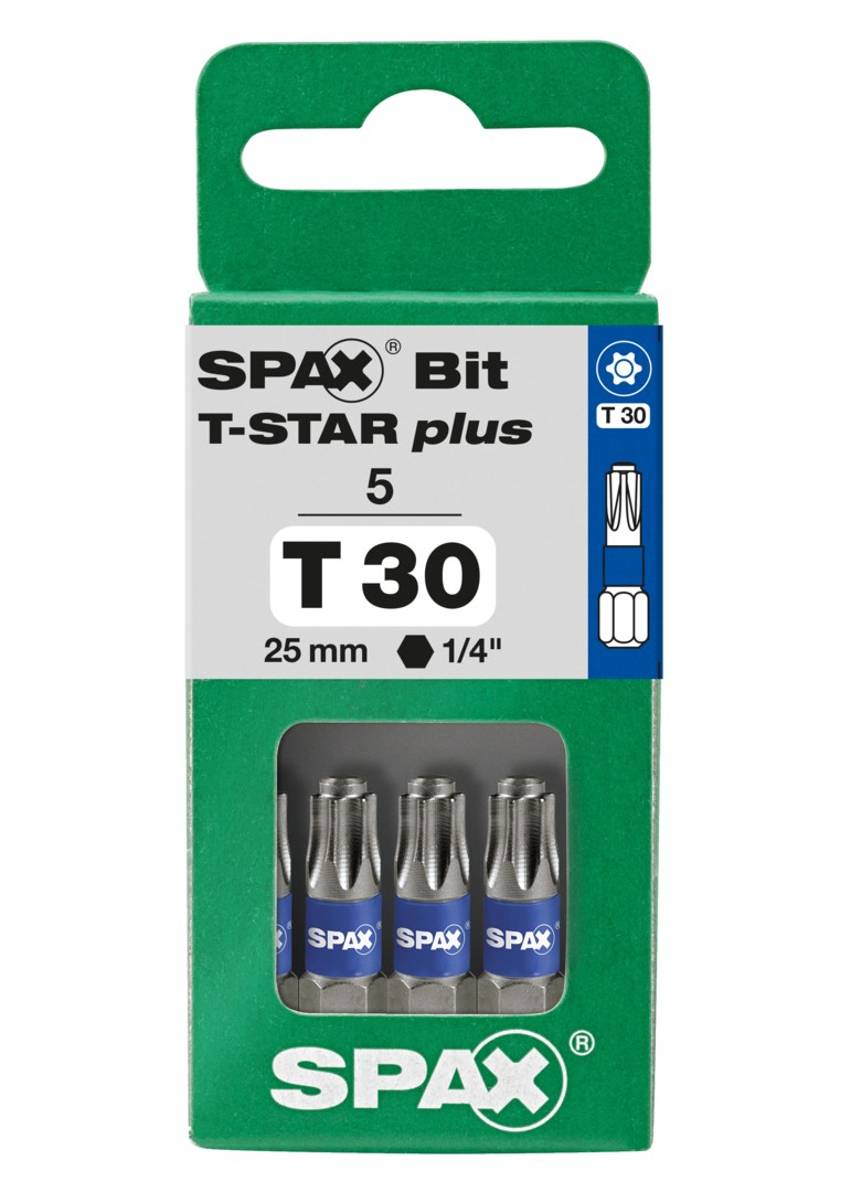 SPAX Bit T-STAR plus T 30, 6,4 x 25 mm, 5 unidades