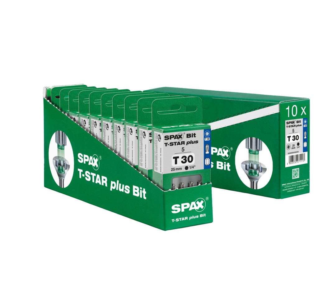 SPAX Bit T-STAR plus T 30, 6,4 x 25 mm, 5 unidades