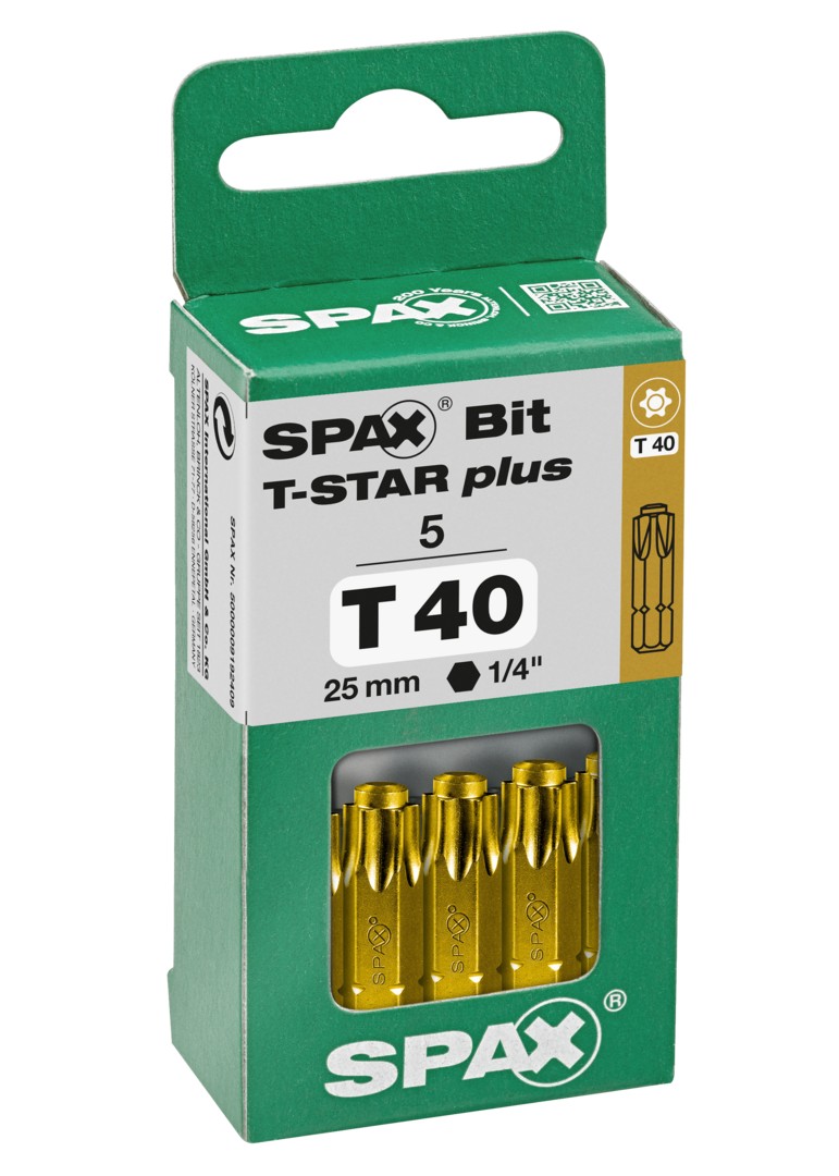 SPAX Bit T-STAR plus T 40, 6,4 x 25 mm, 5 unidades