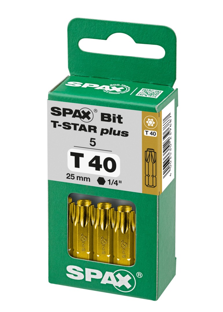 SPAX Bit T-STAR plus T 40, 6,4 x 25 mm, 5 unidades
