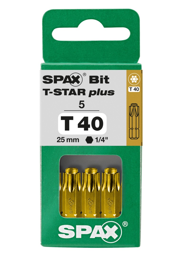 SPAX Bit T-STAR plus T 40, 6,4 x 25 mm, 5 unidades