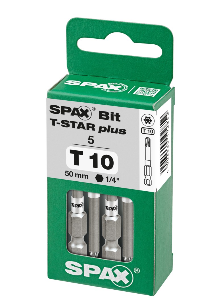 SPAX Bit T-STAR plus T 10, 6,4 x 50 mm, 5 unidades